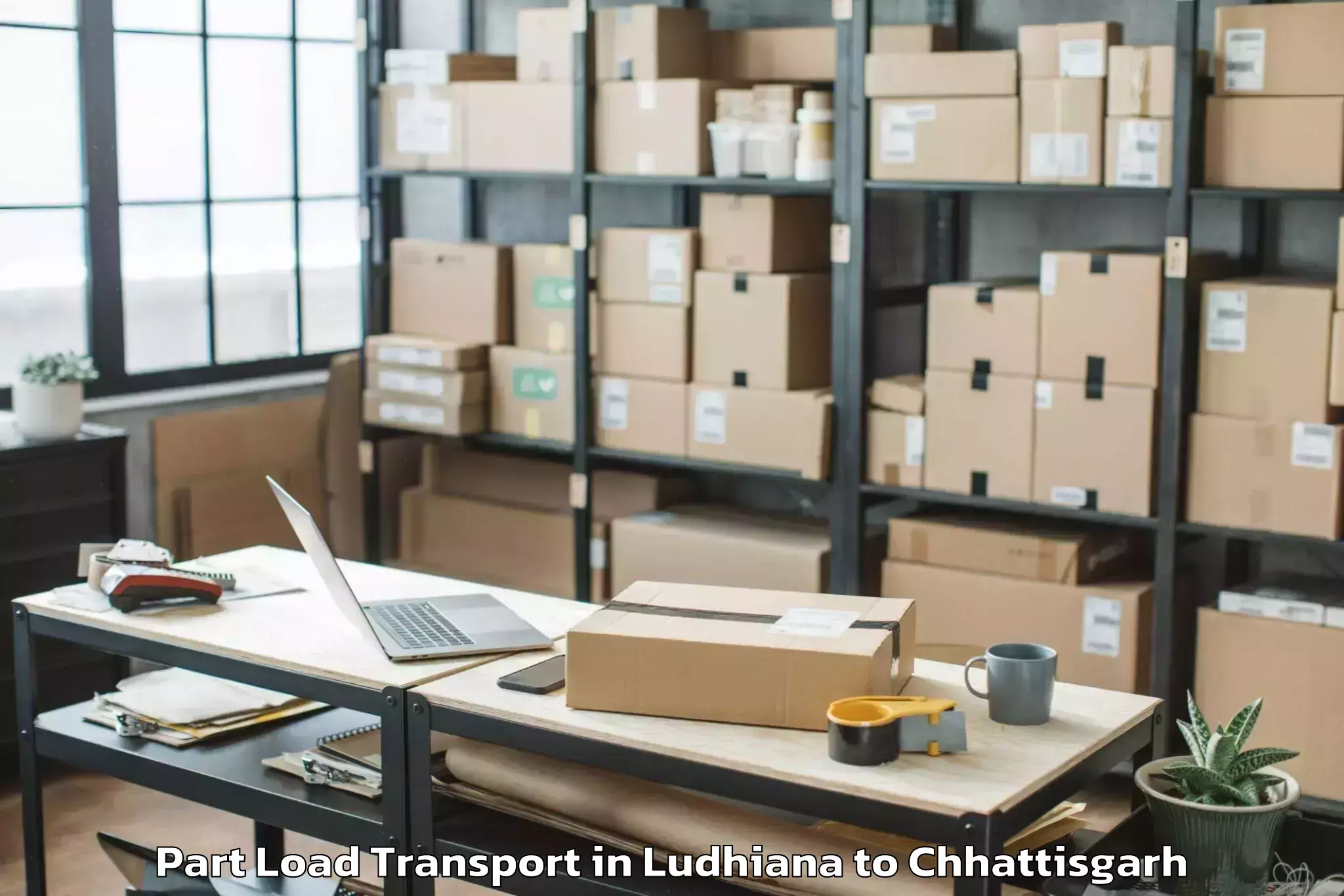 Get Ludhiana to Sarguja University Ambikapur Part Load Transport